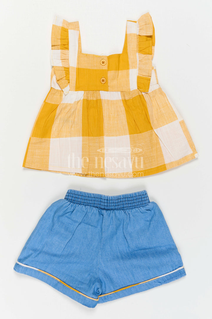 The Nesavu Girls Casual Set Girls Casual Set for Daily Wear and Playtime Nesavu Nesavu Girls Cotton Casual Set For Daily Wear Sleeveless Comfortable Outfit For Kids