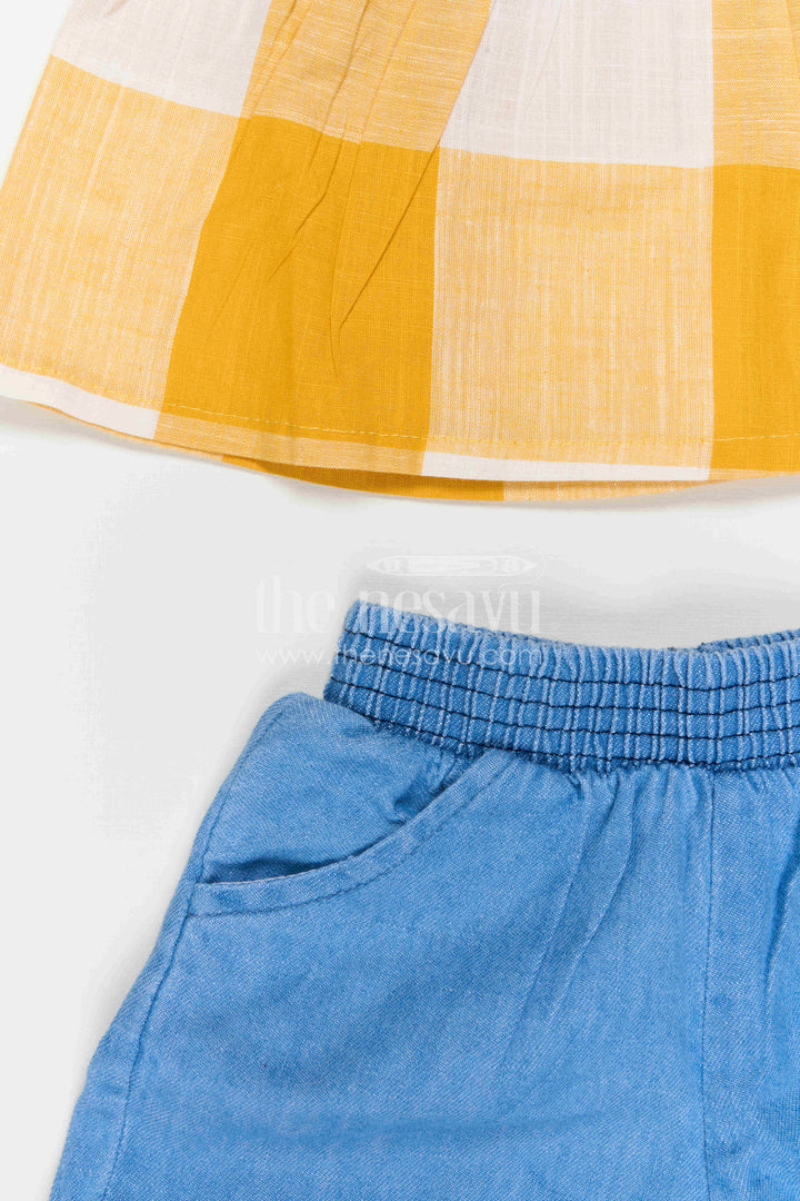 The Nesavu Girls Casual Set Girls Casual Set for Daily Wear and Playtime Nesavu Nesavu Girls Cotton Casual Set For Daily Wear Sleeveless Comfortable Outfit For Kids