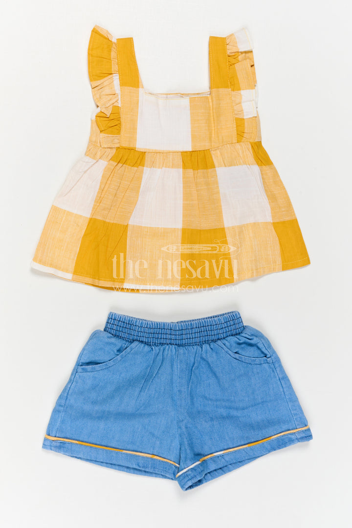 The Nesavu Girls Casual Set Girls Casual Set for Daily Wear and Playtime Nesavu Nesavu Girls Cotton Casual Set For Daily Wear Sleeveless Comfortable Outfit For Kids