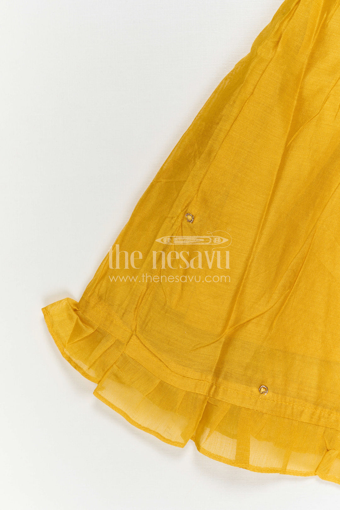 The Nesavu Girls Chanderi Frock Girls Chanderi Frock for Festive Occasions and Functions Nesavu Nesavu Girls Chanderi Frock With Embroidery For Festive Occasions Sleeveless Ethnic Wear
