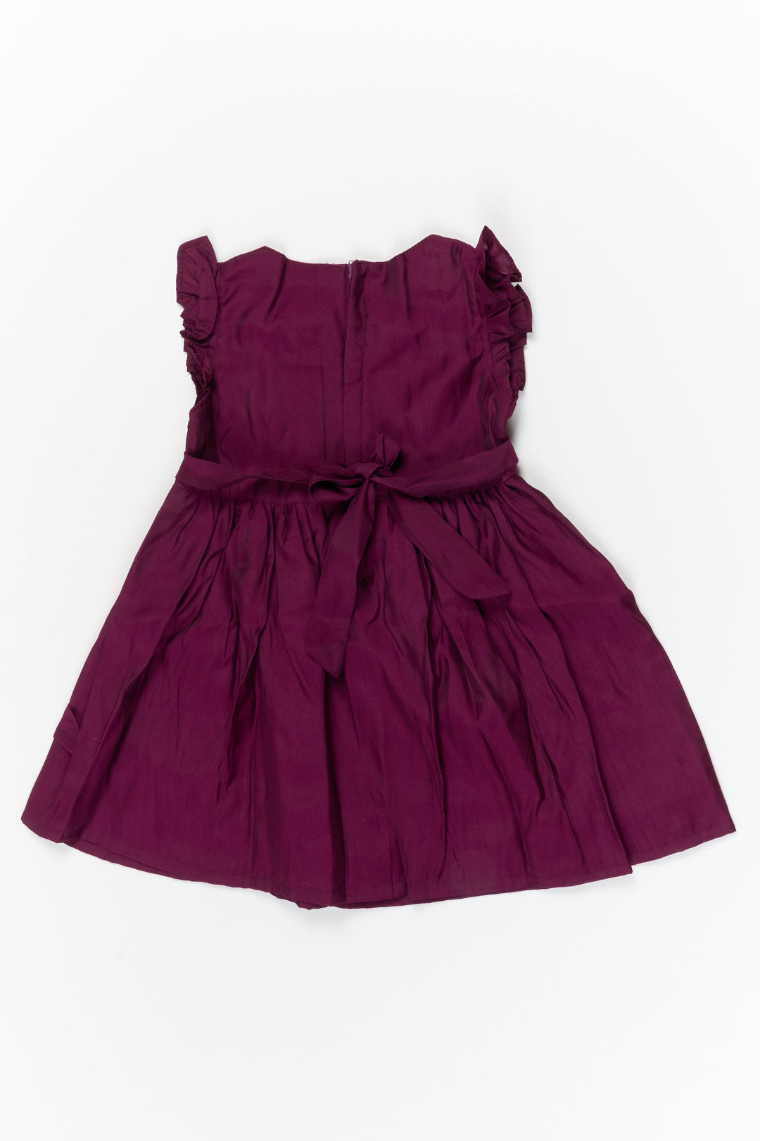 The Nesavu Girls Chanderi Frock Girls Chanderi Frock with Embroidery for Weddings and Festive Occasions Nesavu Nesavu girls Chanderi cotton frock with thread embroidery for weddings and ethnic celebrations