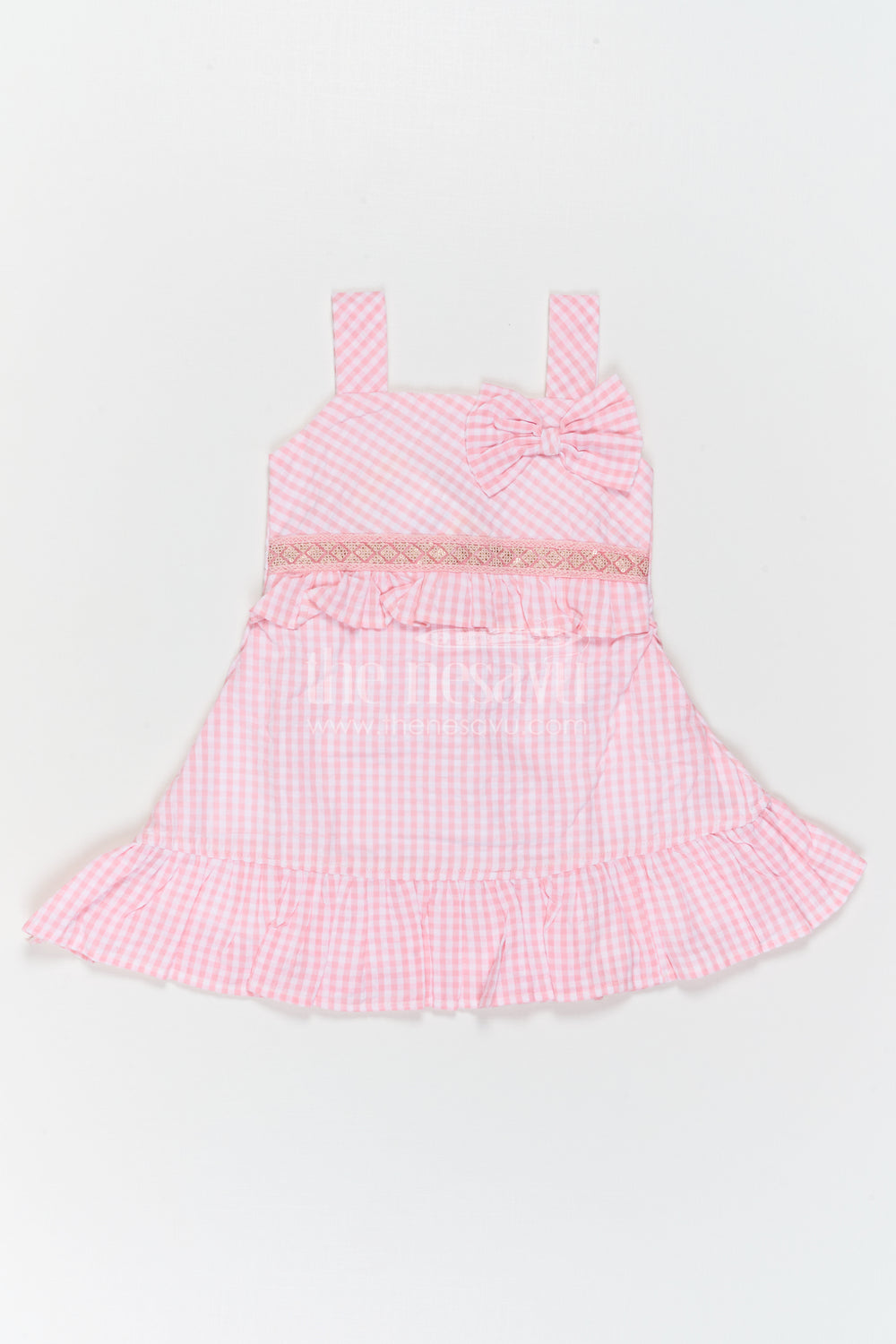 The Nesavu Girls Cotton Frock Girls Checked Frock for Summer Outings and Birthday Fun Nesavu Nesavu Girls Checked Cotton Frock For Summer Outings And Playful Birthday Celebrations