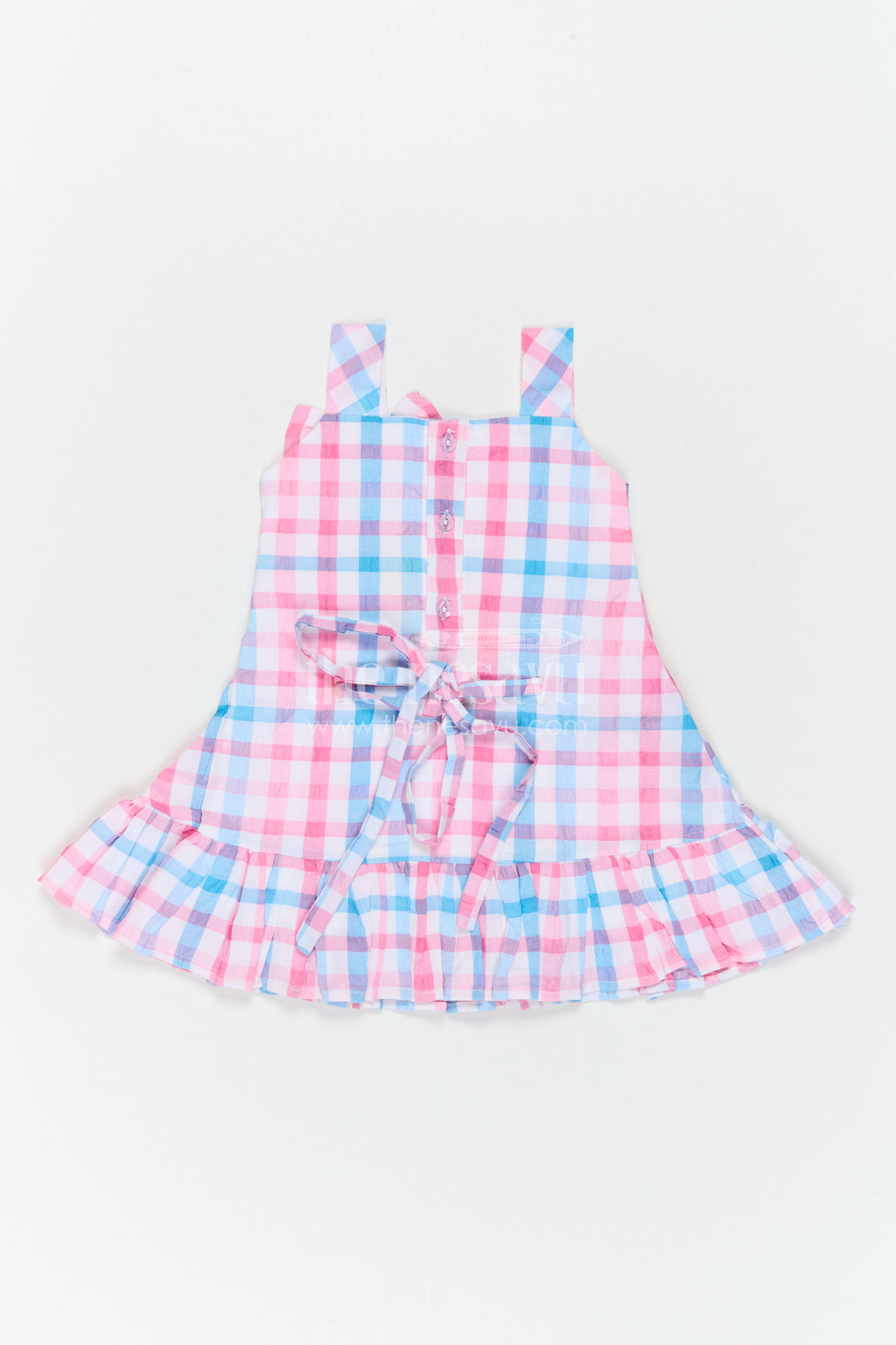 The Nesavu Girls Cotton Frock Girls Checked Frock for Vacations and Casual Celebrations Nesavu Nesavu Girls Checked Cotton Frock For Vacations And Playful Family Outings