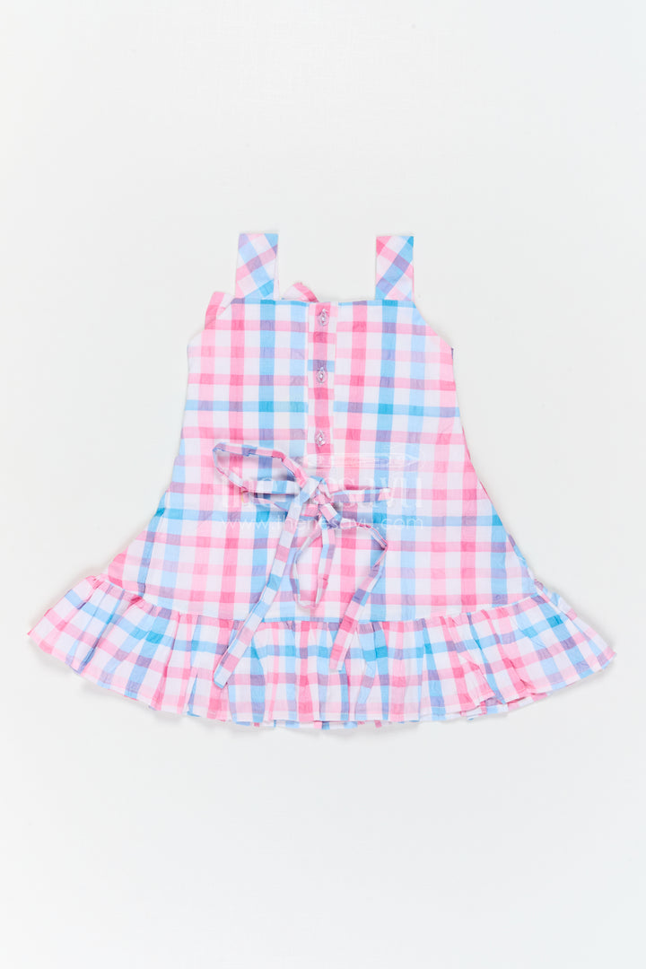 The Nesavu Girls Cotton Frock Girls Checked Frock for Vacations and Casual Celebrations Nesavu Nesavu Girls Checked Cotton Frock For Vacations And Playful Family Outings