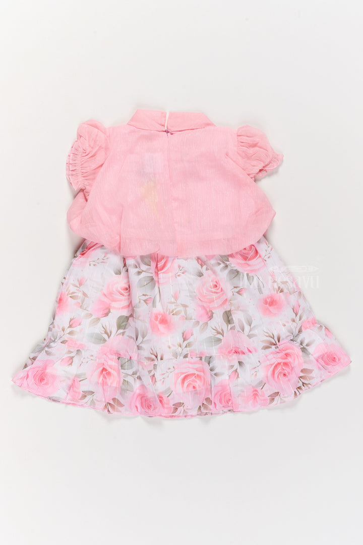 The Nesavu Girls Cotton Frock Girls Chiffon Cute Baby Clothes with Floral Print Skirt and Puff Sleeve Top Nesavu Girls Cute Baby Clothes Chiffon Dress Floral Print Skirt Puff Sleeve Top | The Nesavu