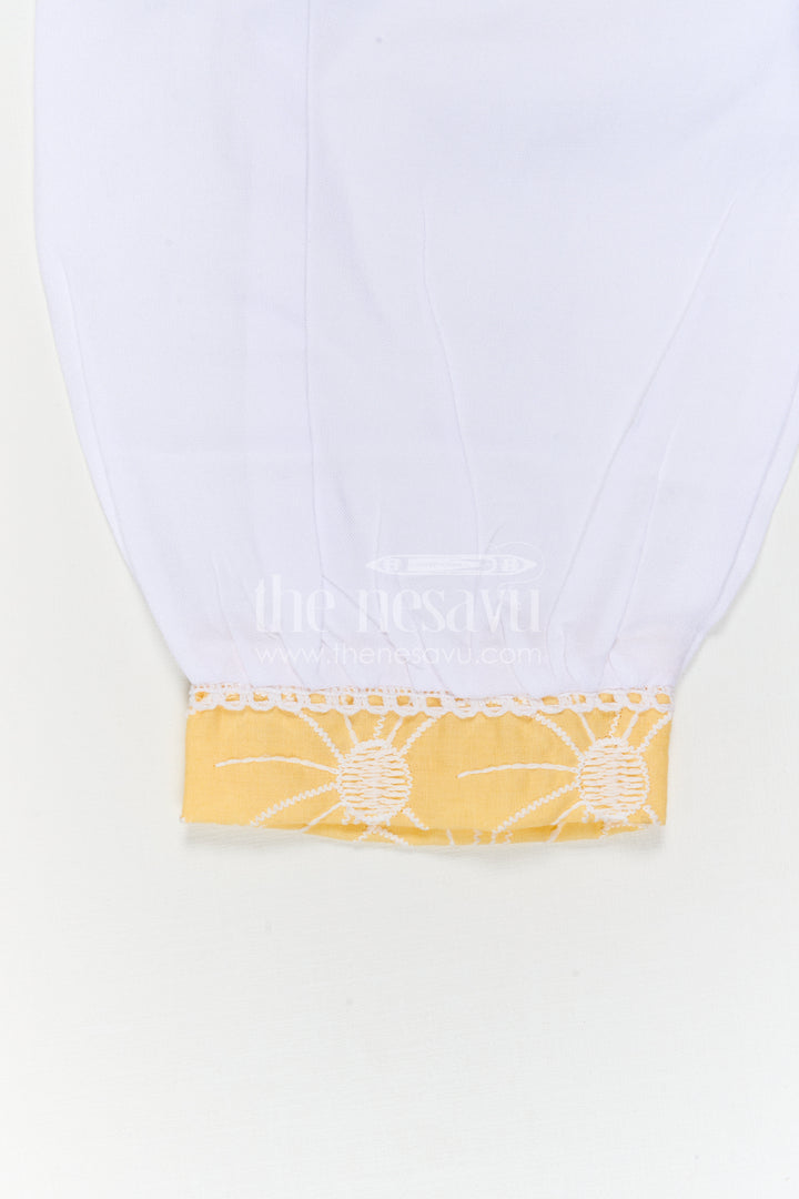 The Nesavu Girls Churidar Sets Girls Churidar Set for Festive Wear and Traditional Occasions Nesavu Nesavu Girls Churidar Set Cotton With Thread Embroidery For Festive And Traditional Wear