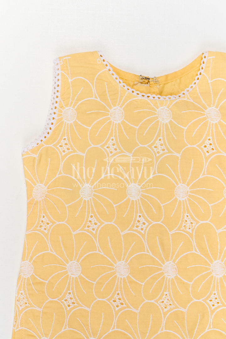 The Nesavu Girls Churidar Sets Girls Churidar Set for Festive Wear and Traditional Occasions Nesavu Nesavu Girls Churidar Set Cotton With Thread Embroidery For Festive And Traditional Wear