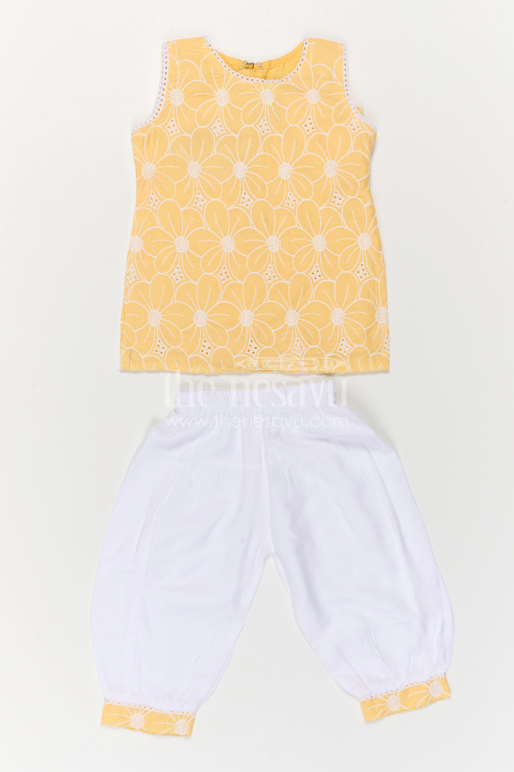 The Nesavu Girls Churidar Sets Girls Churidar Set for Festive Wear and Traditional Occasions Nesavu Nesavu Girls Churidar Set Cotton With Thread Embroidery For Festive And Traditional Wear