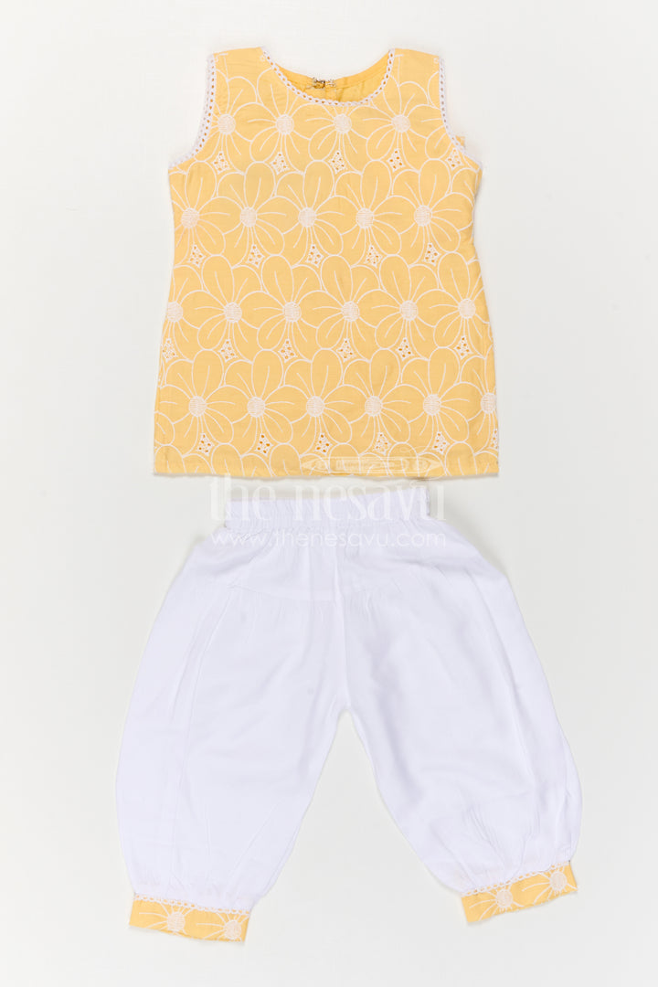 The Nesavu Girls Churidar Sets Girls Churidar Set for Festive Wear and Traditional Occasions Nesavu Nesavu Girls Churidar Set Cotton With Thread Embroidery For Festive And Traditional Wear