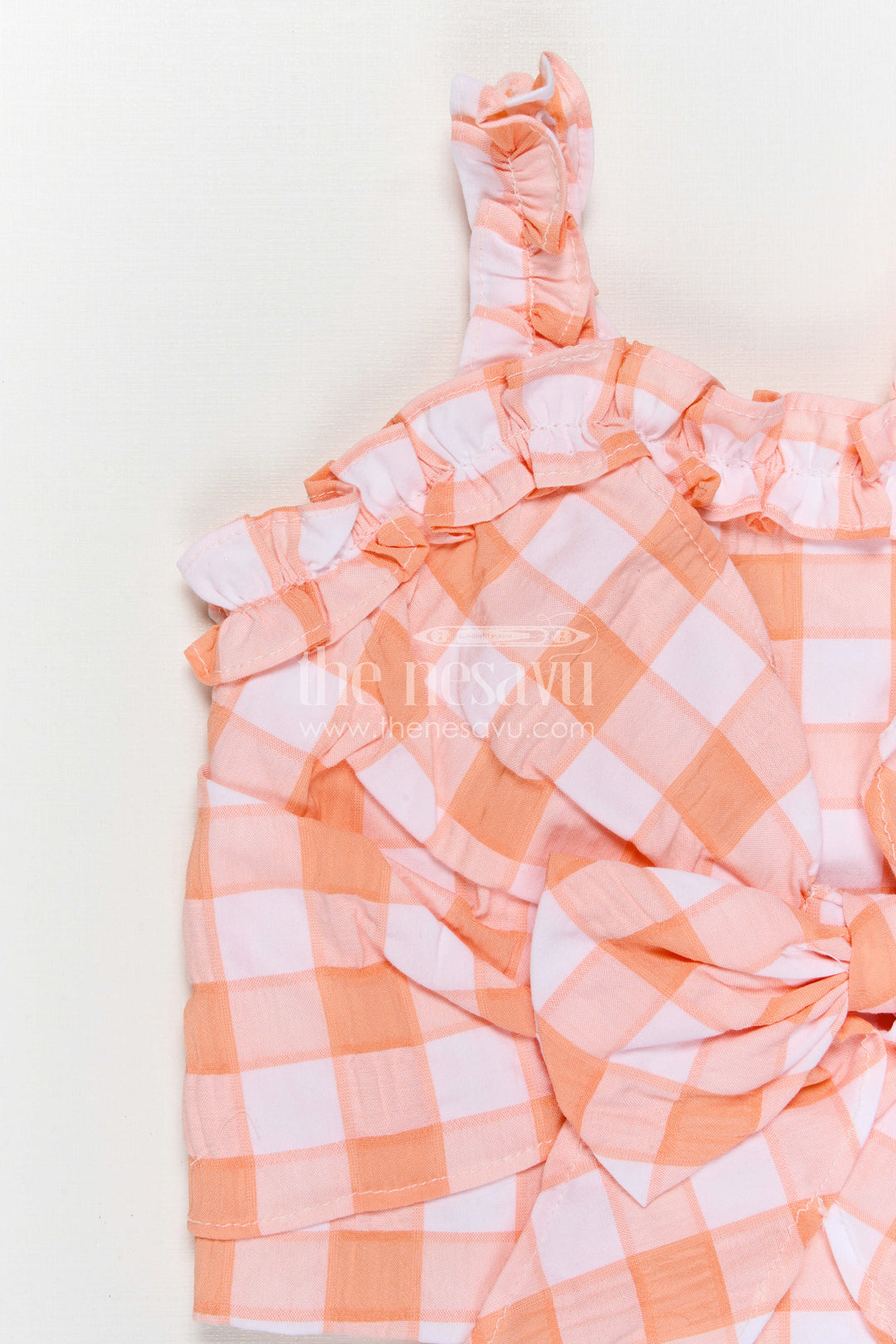 The Nesavu Girls Co-Ord Sets Girls Co Ord Set for Casual Outings and Summer Wear Nesavu Nesavu girls co ord set for casual outings with rayon cotton stripe design breathable summer outfit