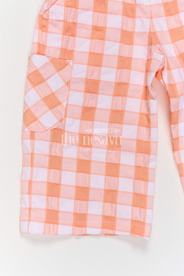 The Nesavu Girls Co-Ord Sets Girls Co Ord Set for Casual Outings and Summer Wear Nesavu Nesavu girls co ord set for casual outings with rayon cotton stripe design breathable summer outfit