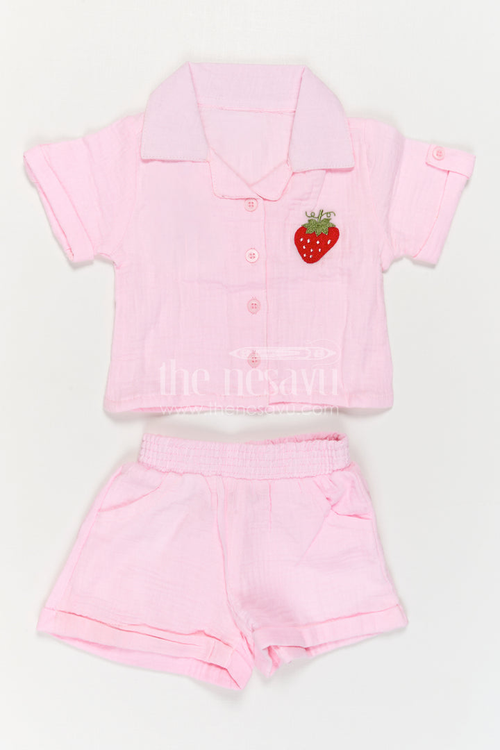 The Nesavu Girls Co-Ord Sets Girls Co Ord Set for Casual Wear and Daily Comfort Nesavu Nesavu Girls Muslin Cotton Co Ord Set For Casual Wear Breathable Lightweight Summer Outfit