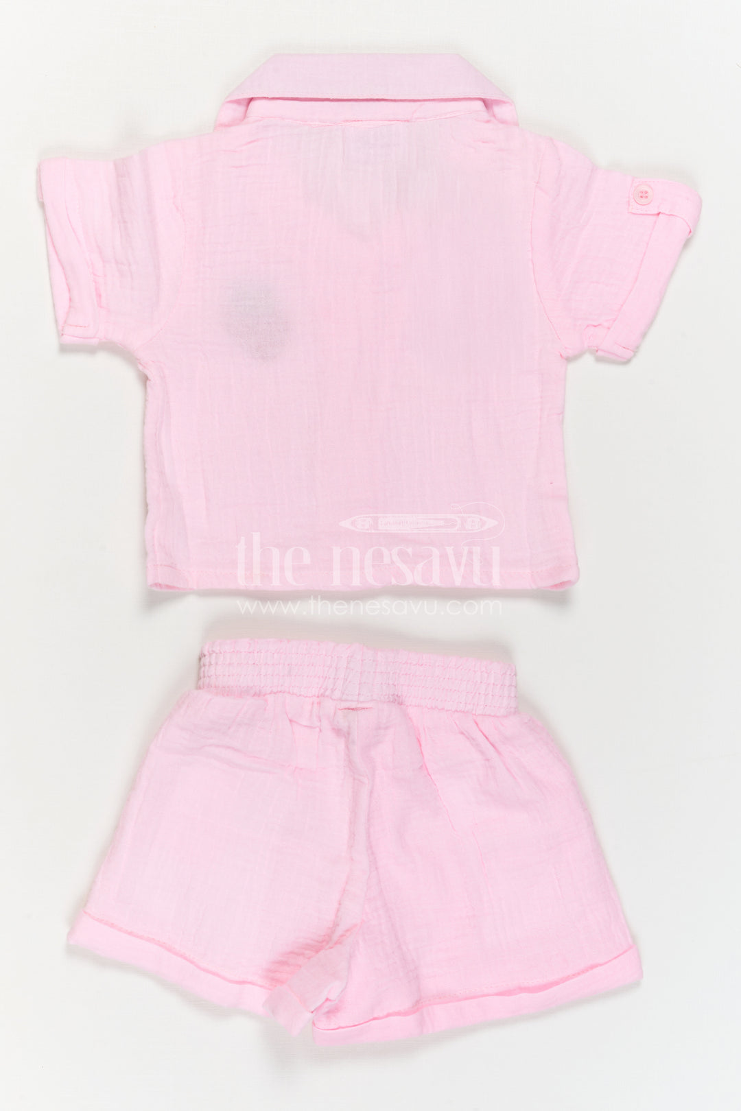 The Nesavu Girls Co-Ord Sets Girls Co Ord Set for Casual Wear and Daily Comfort Nesavu Nesavu Girls Muslin Cotton Co Ord Set For Casual Wear Breathable Lightweight Summer Outfit