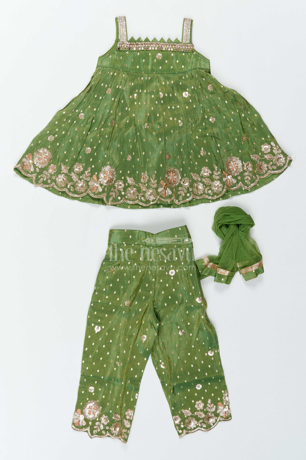 The Nesavu Girls Co-Ord Sets Girls Co Ord Set for Cultural Events and Festive Family Gatherings Nesavu Nesavu Girls Viscose Co Ord Set For Cultural Events Festive Gatherings Birthdays And Family Functions