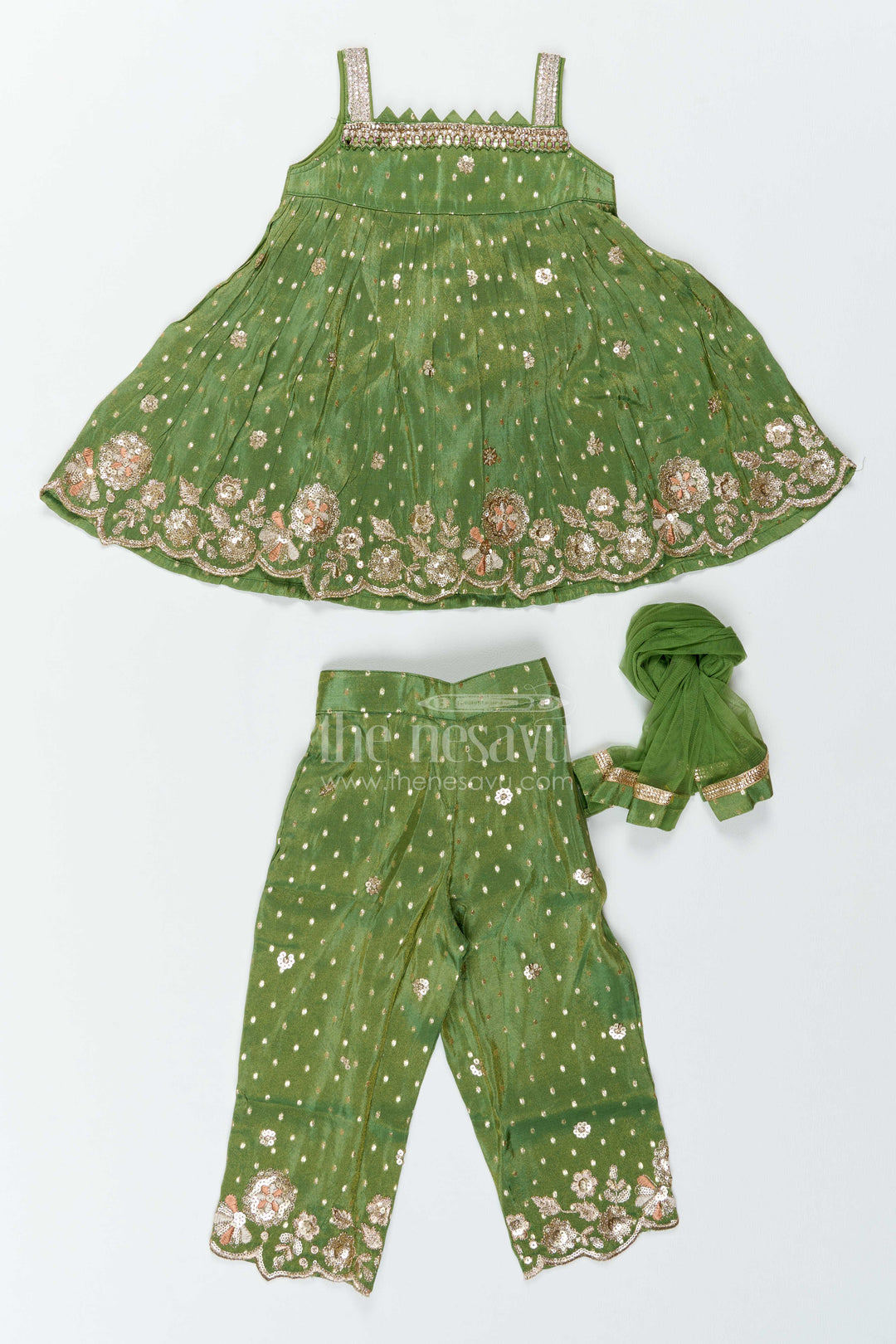 The Nesavu Girls Co-Ord Sets Girls Co Ord Set for Cultural Events and Festive Family Gatherings Nesavu Nesavu Girls Viscose Co Ord Set For Cultural Events Festive Gatherings Birthdays And Family Functions