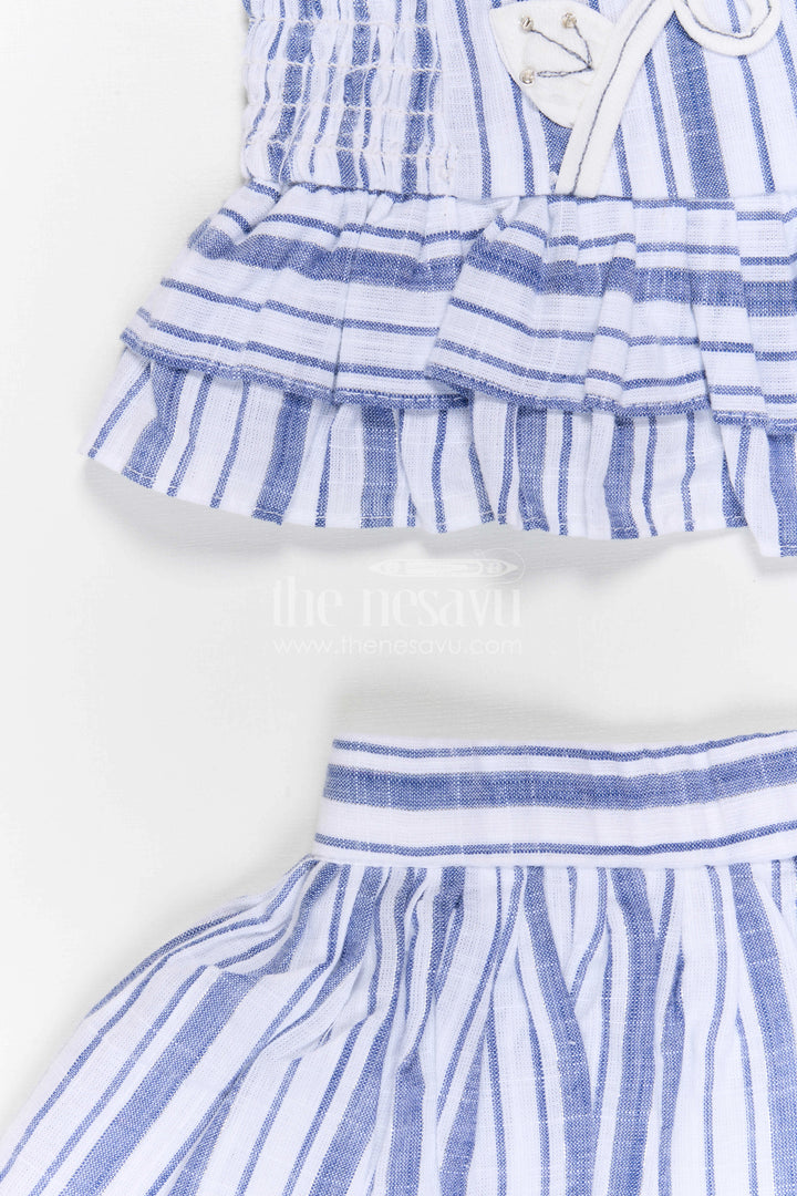 The Nesavu Girls Co-Ord Sets Girls Co Ord Set for Daily Wear and Casual Outings Nesavu Nesavu Girls Co Ord Set Cotton Striped Design For Daily Wear Sleeveless Casual Outfit