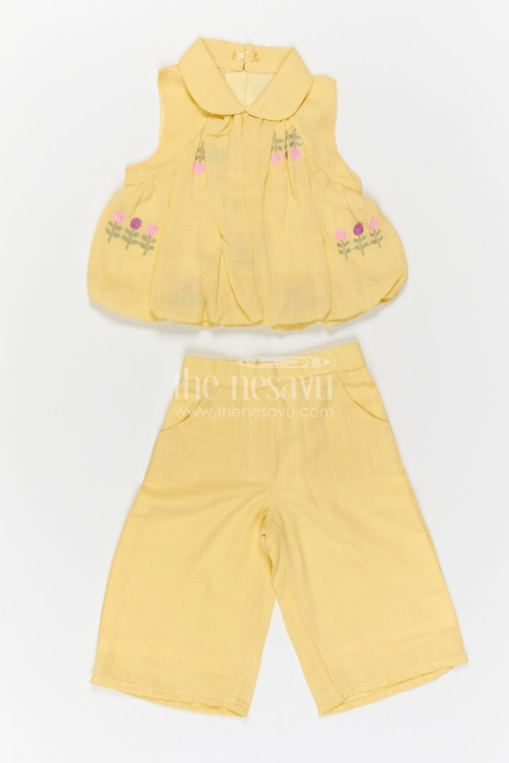 The Nesavu Girls Co-Ord Sets Girls Co Ord Set for Daily Wear and Playfultime Nesavu Nesavu Girls Co Ord Set For Daily Wear Blend Cotton With Thread Embroidery Comfortable Outfit