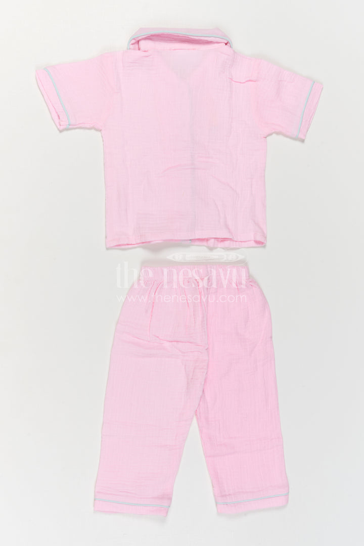 The Nesavu Girls Co-Ord Sets Girls Co Ord Set for Daily Wear and Playtime Nesavu Nesavu Girls Muslin Cotton Co Ord Set With Pants For Daily Wear Breathable Casual Outfit