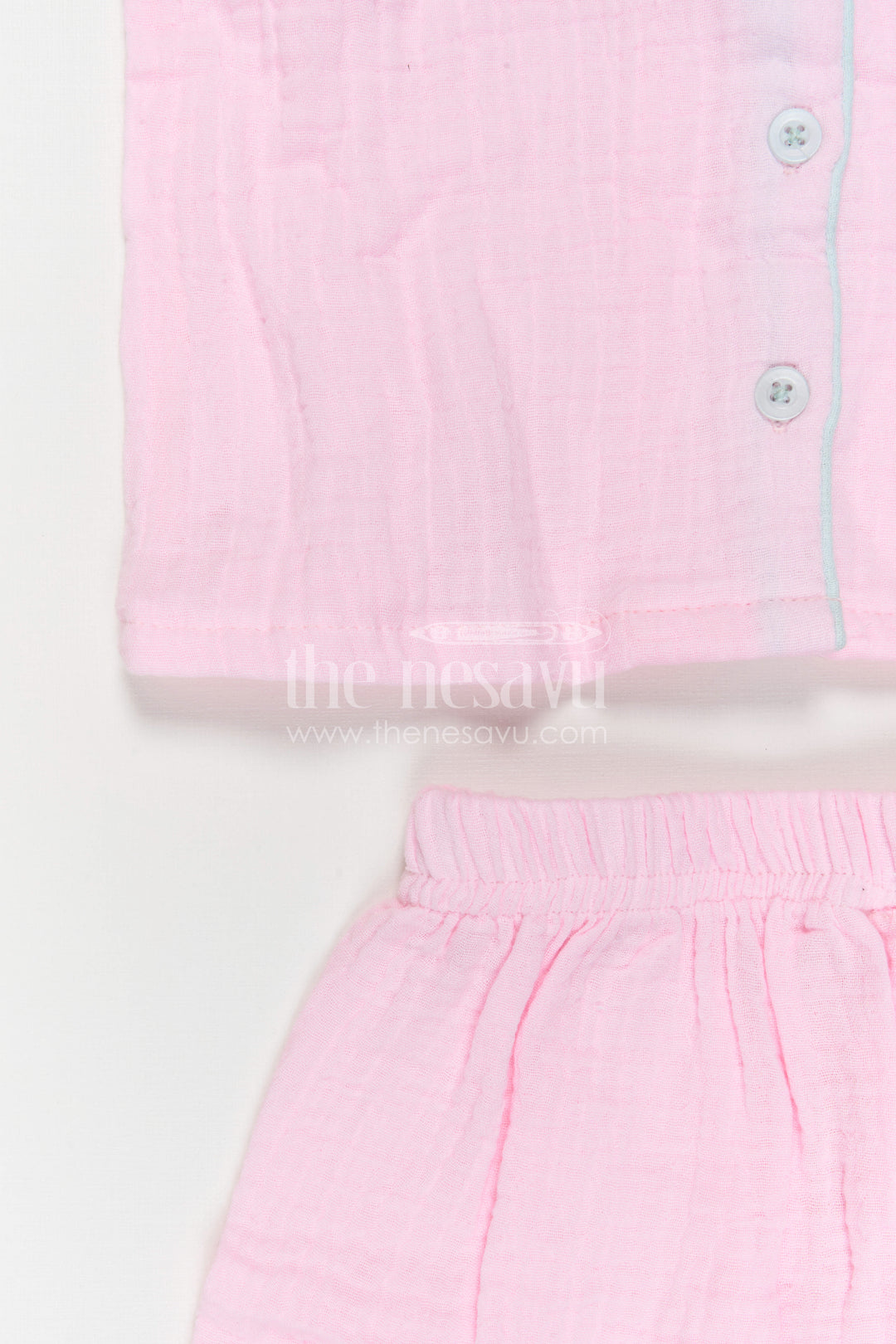 The Nesavu Girls Co-Ord Sets Girls Co Ord Set for Daily Wear and Playtime Nesavu Nesavu Girls Muslin Cotton Co Ord Set With Pants For Daily Wear Breathable Casual Outfit