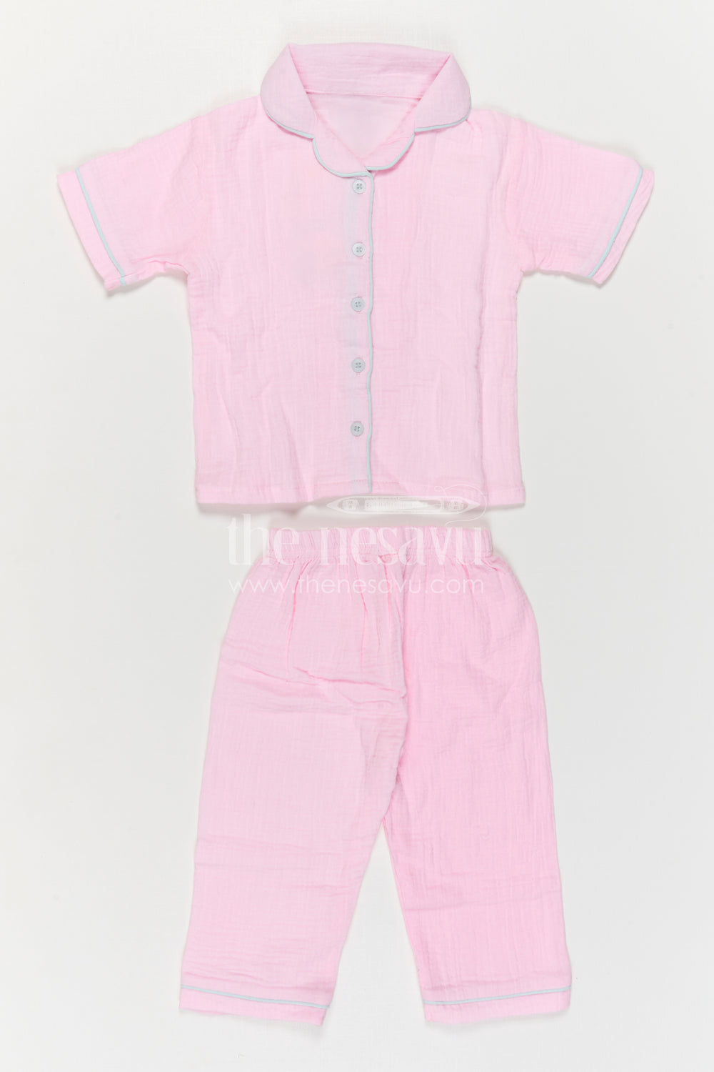 The Nesavu Girls Co-Ord Sets Girls Co Ord Set for Daily Wear and Playtime Nesavu Nesavu Girls Muslin Cotton Co Ord Set With Pants For Daily Wear Breathable Casual Outfit