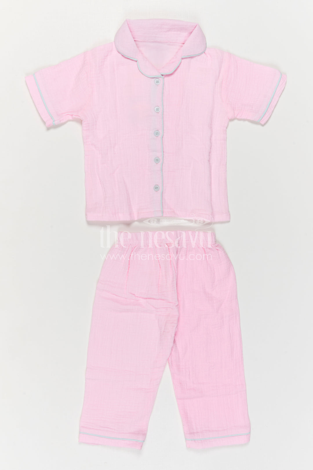 The Nesavu Girls Co-Ord Sets Girls Co Ord Set for Daily Wear and Playtime Nesavu Nesavu Girls Muslin Cotton Co Ord Set With Pants For Daily Wear Breathable Casual Outfit