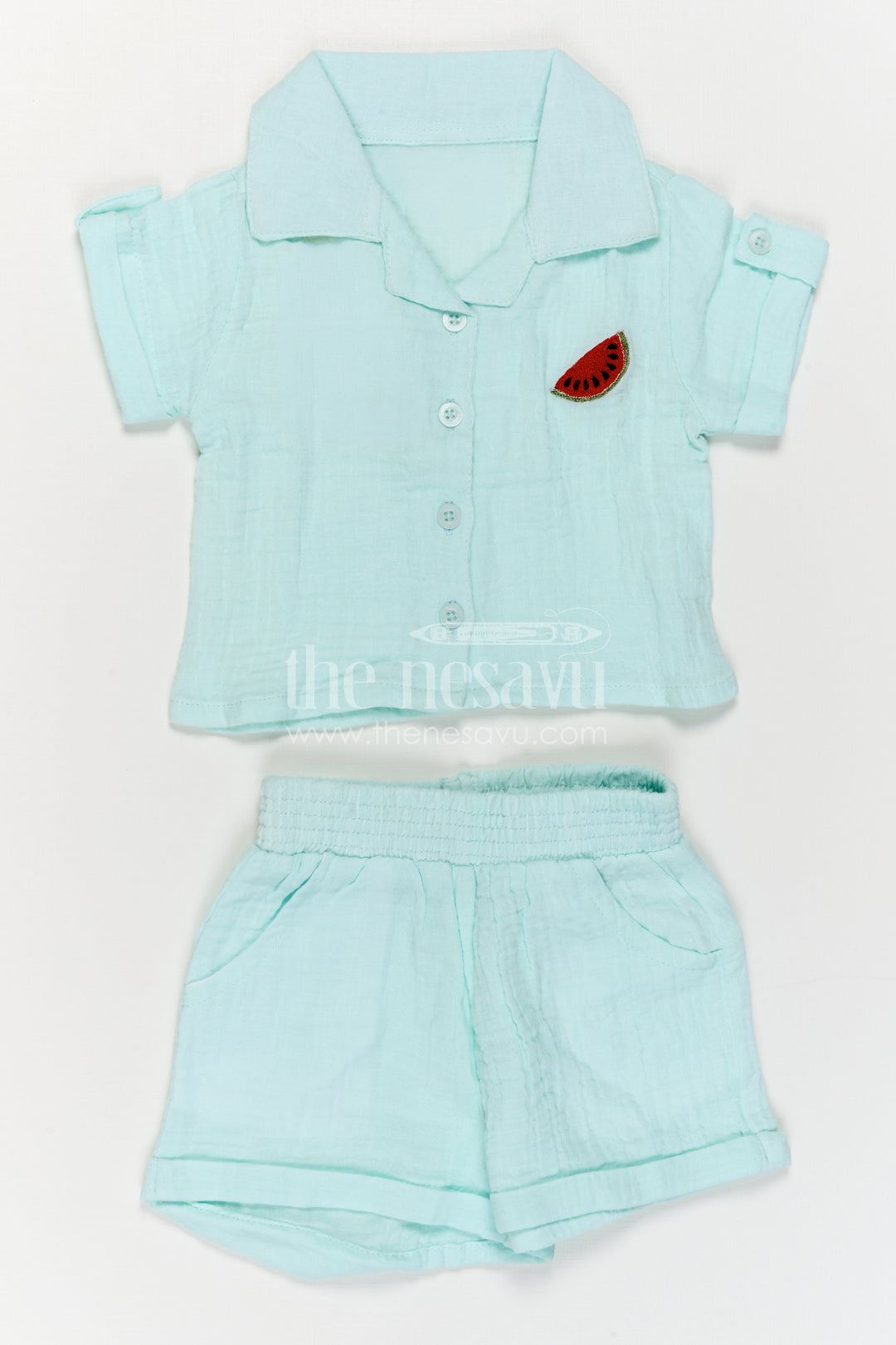 The Nesavu Girls Co-Ord Sets Girls Co Ord Set for Daily Wear and Summer Outings Nesavu Nesavu Girls Muslin Cotton Co Ord Set For Daily Wear Breathable Summer Outfit For Kids