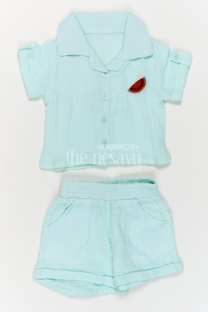 The Nesavu Girls Co-Ord Sets Girls Co Ord Set for Daily Wear and Summer Outings Nesavu Nesavu Girls Muslin Cotton Co Ord Set For Daily Wear Breathable Summer Outfit For Kids