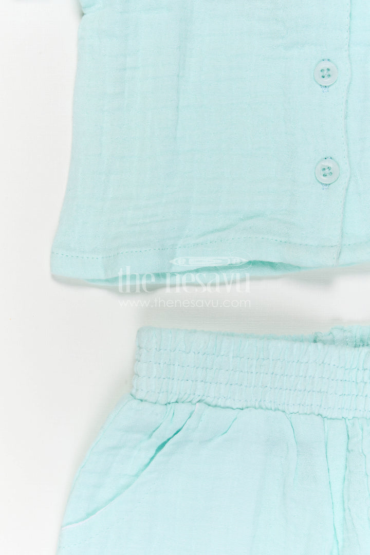 The Nesavu Girls Co-Ord Sets Girls Co Ord Set for Daily Wear and Summer Outings Nesavu Nesavu Girls Muslin Cotton Co Ord Set For Daily Wear Breathable Summer Outfit For Kids