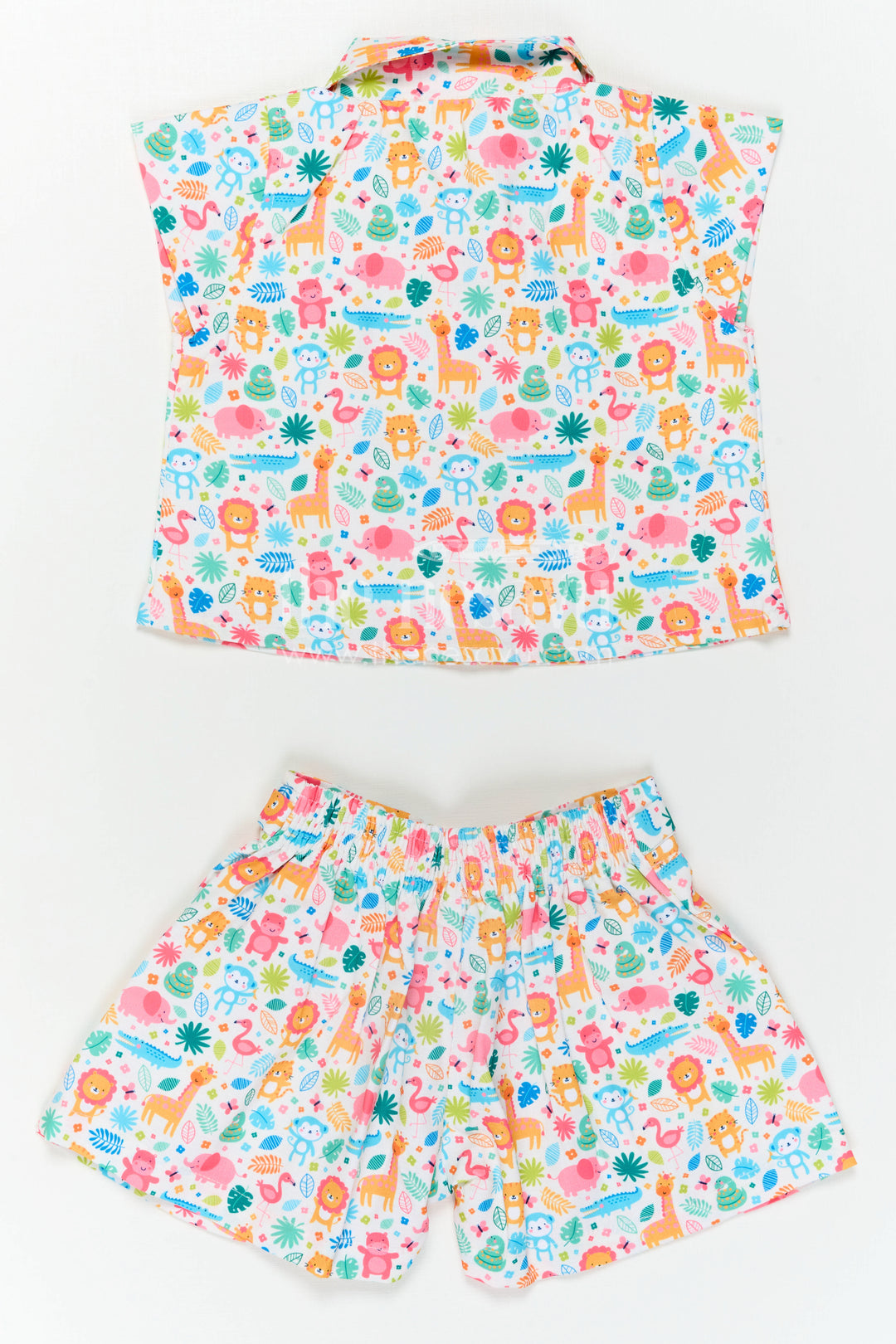 The Nesavu Girls Casual Set Girls Co Ord Set for Playdates and Fun Summer Outings Nesavu Nesavu Girls Cotton Co Ord Set For Playdates And Summer Outings With Animal Digital Print Casual Wear