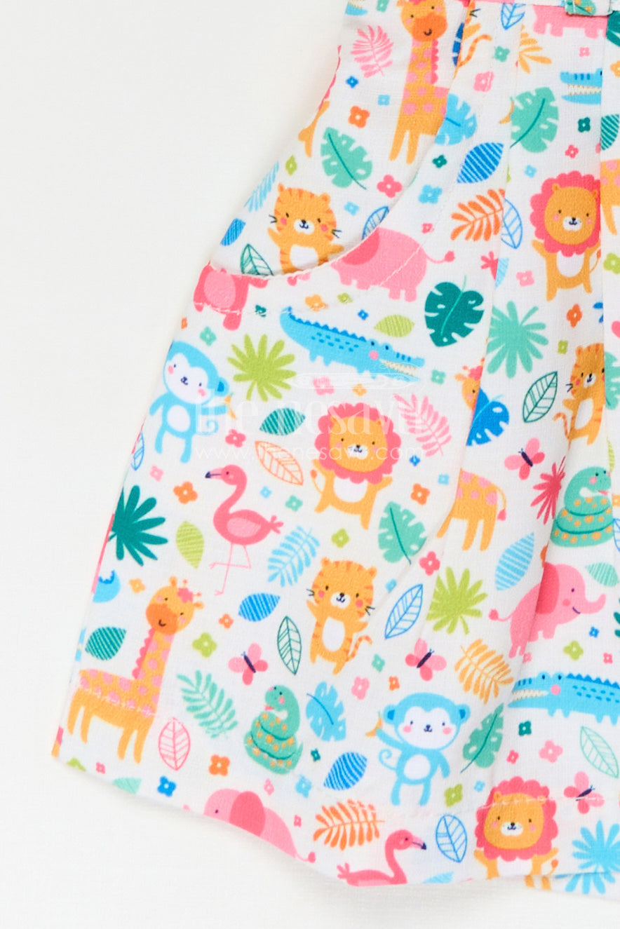 The Nesavu Girls Casual Set Girls Co Ord Set for Playdates and Fun Summer Outings Nesavu Nesavu Girls Cotton Co Ord Set For Playdates And Summer Outings With Animal Digital Print Casual Wear