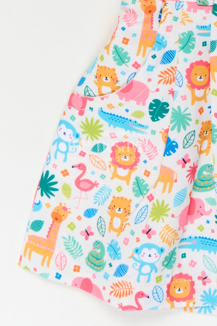 The Nesavu Girls Casual Set Girls Co Ord Set for Playdates and Fun Summer Outings Nesavu Nesavu Girls Cotton Co Ord Set For Playdates And Summer Outings With Animal Digital Print Casual Wear