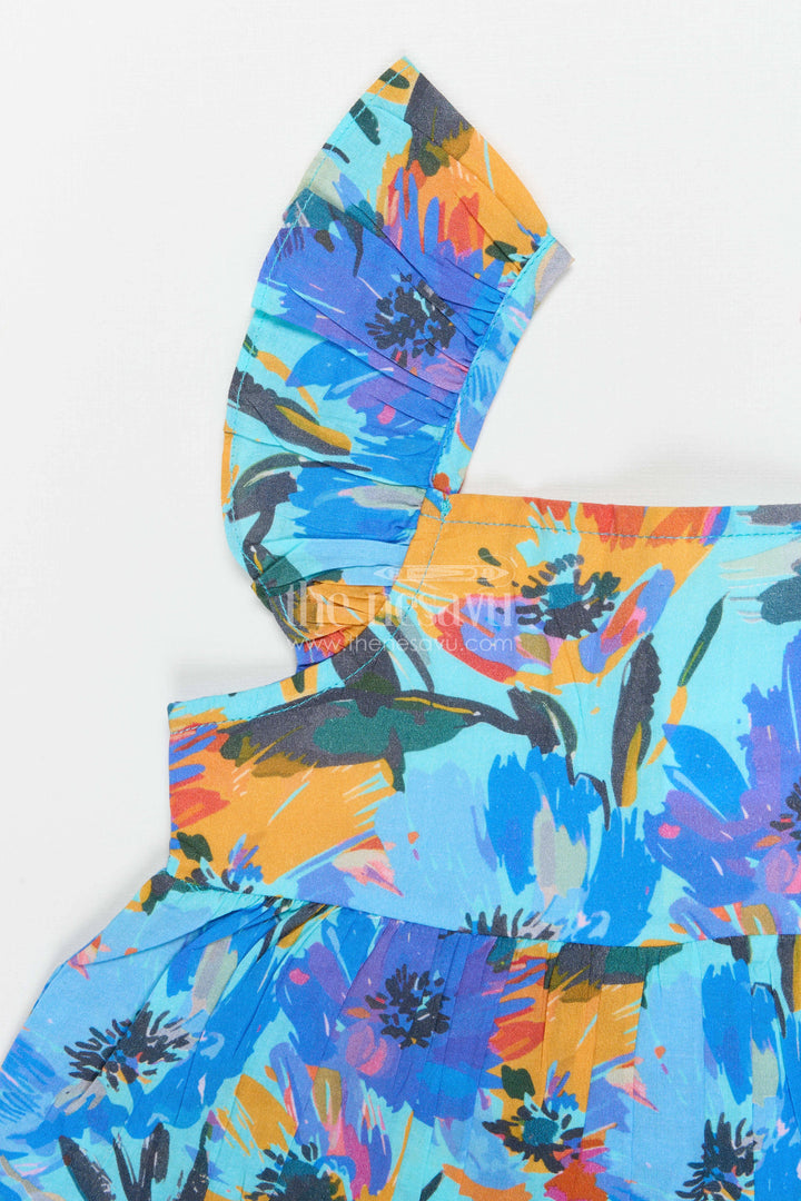 The Nesavu Girls Co-Ord Sets Girls Co-ord Set for Vacations and Casual Day Outs Nesavu Nesavu girls cotton co-ord set with digital print for vacation and summer day wear