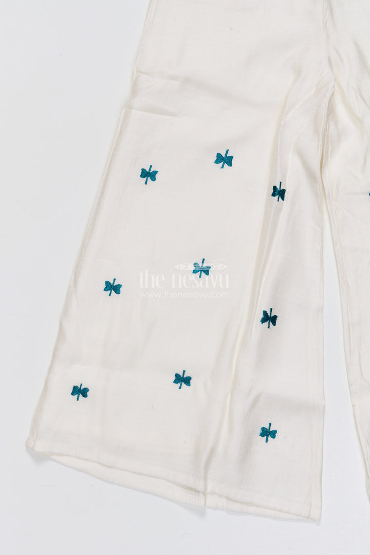 The Nesavu Girls Co-Ord Sets Girls Co-Ord Set with Applique Embroidery for Ethnic Days and Festive Events Nesavu Nesavu girls co-ord set embroidery applique perfect festive wear school ethnic day