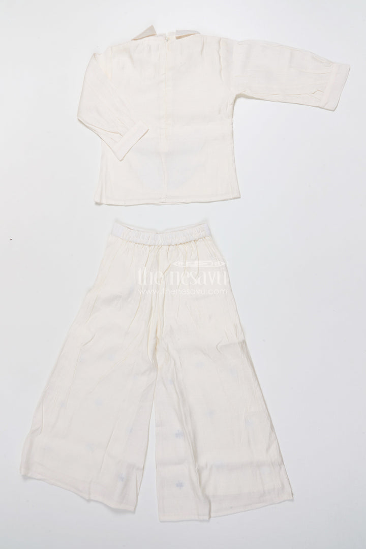 The Nesavu Girls Co-Ord Sets Girls Co-Ord Set with Applique Embroidery for Ethnic Days and Festive Events Nesavu Nesavu girls co-ord set embroidery applique perfect festive wear school ethnic day