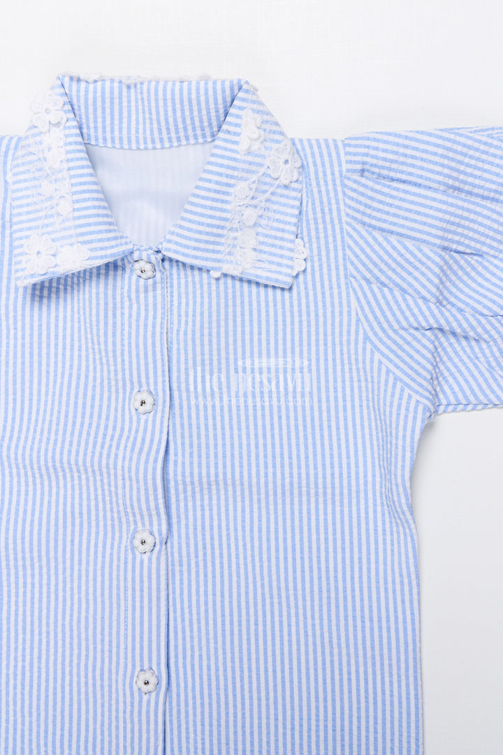 The Nesavu Girls Co-Ord Sets Girls Co-Ord Set with Floral Details for Festive School Days Nesavu Nesavu girls cotton blend co-ord set floral embroidery festive school functions