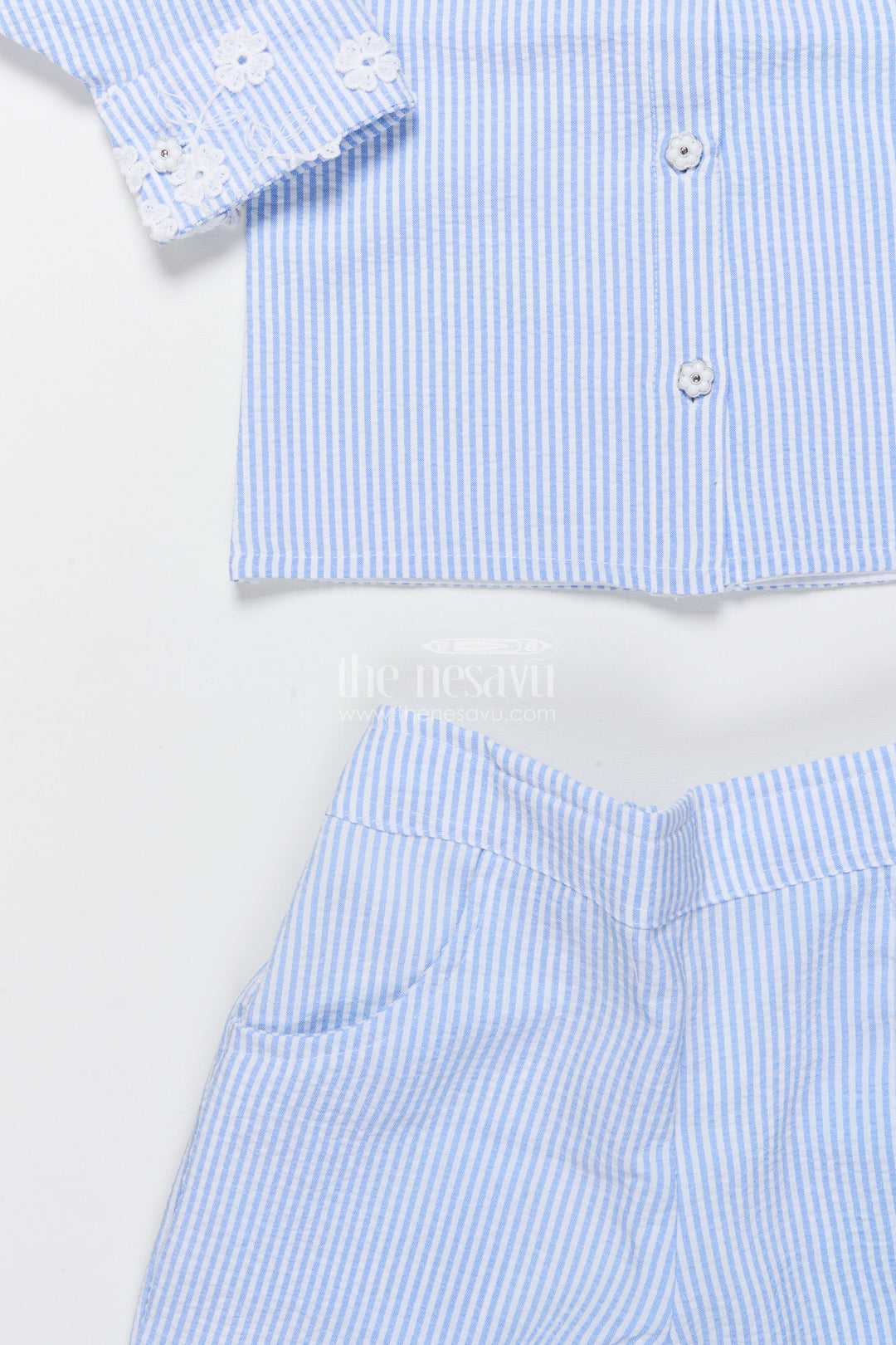 The Nesavu Girls Co-Ord Sets Girls Co-Ord Set with Floral Details for Festive School Days Nesavu Nesavu girls cotton blend co-ord set floral embroidery festive school functions