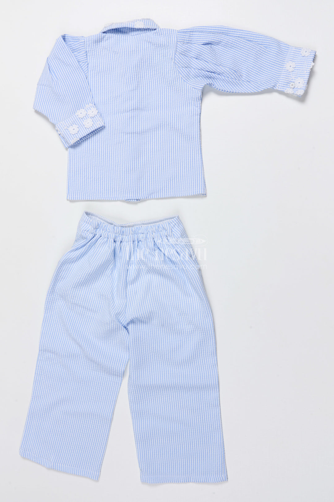 The Nesavu Girls Co-Ord Sets Girls Co-Ord Set with Floral Details for Festive School Days Nesavu Nesavu girls cotton blend co-ord set floral embroidery festive school functions