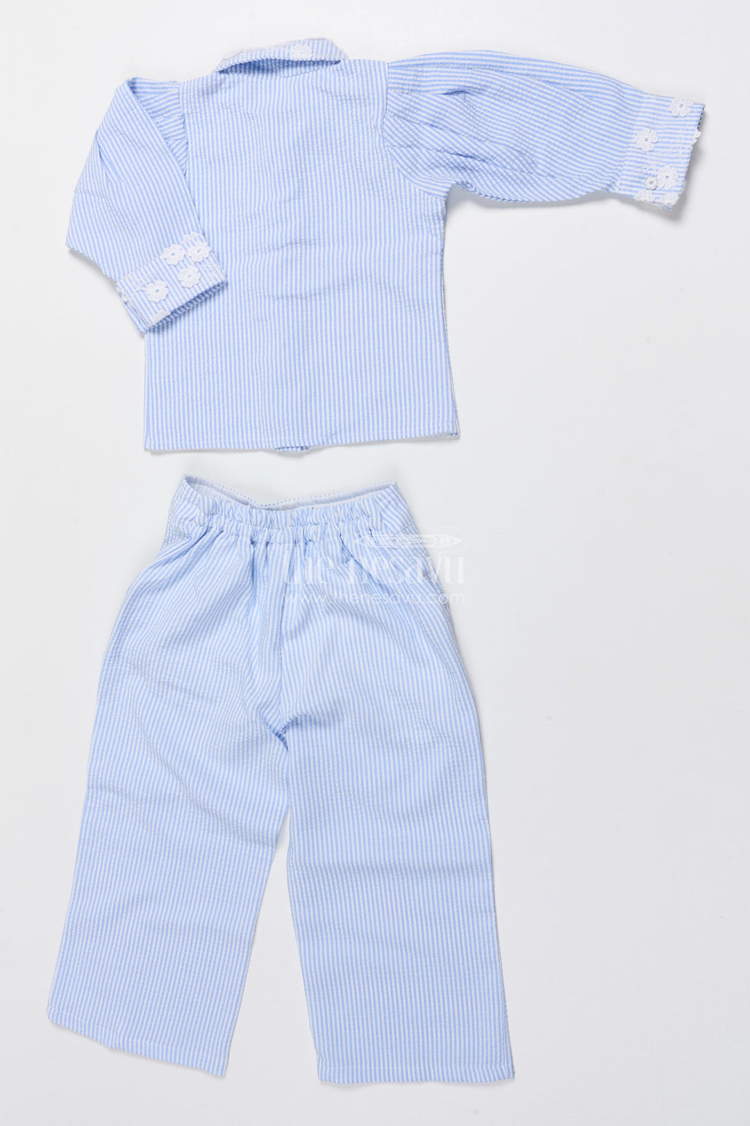 The Nesavu Girls Co-Ord Sets Girls Co-Ord Set with Floral Details for Festive School Days Nesavu Nesavu girls cotton blend co-ord set floral embroidery festive school functions