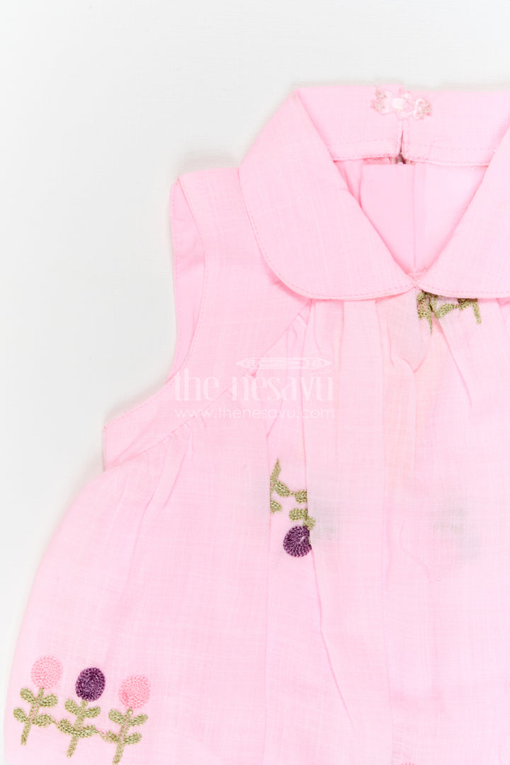 The Nesavu Girls Co-Ord Sets Girls Co Ord Sets for Casual Outings and Daily Wear Nesavu Nesavu Girls Co Ord Set For Casual Wear Blend Cotton With Thread Embroidery Matching Outfit