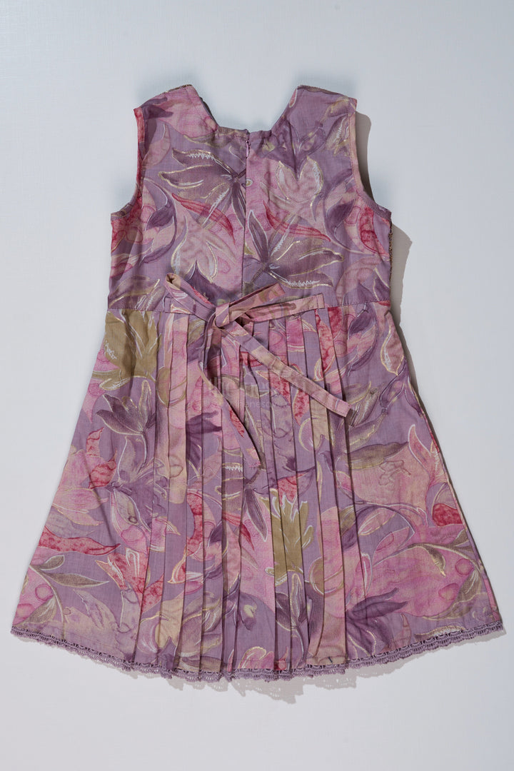 The Nesavu Girls Cotton Frock Girls Colour Full Frock with Sequin Embroidery and Printed Pleated Skirt for Stylish Look Nesavu Nesavu Girls Colour Full Frock Sequin Embroidery Printed Pleated Skirt Party Wear