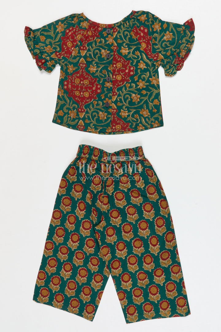 The Nesavu Girls Co-Ord Sets Girls Comfortable Cotton Matching Set for Daily Wear Nesavu Nesavu Girls Comfortable Cotton Co Ord Set With Digital Print For Daily Wear