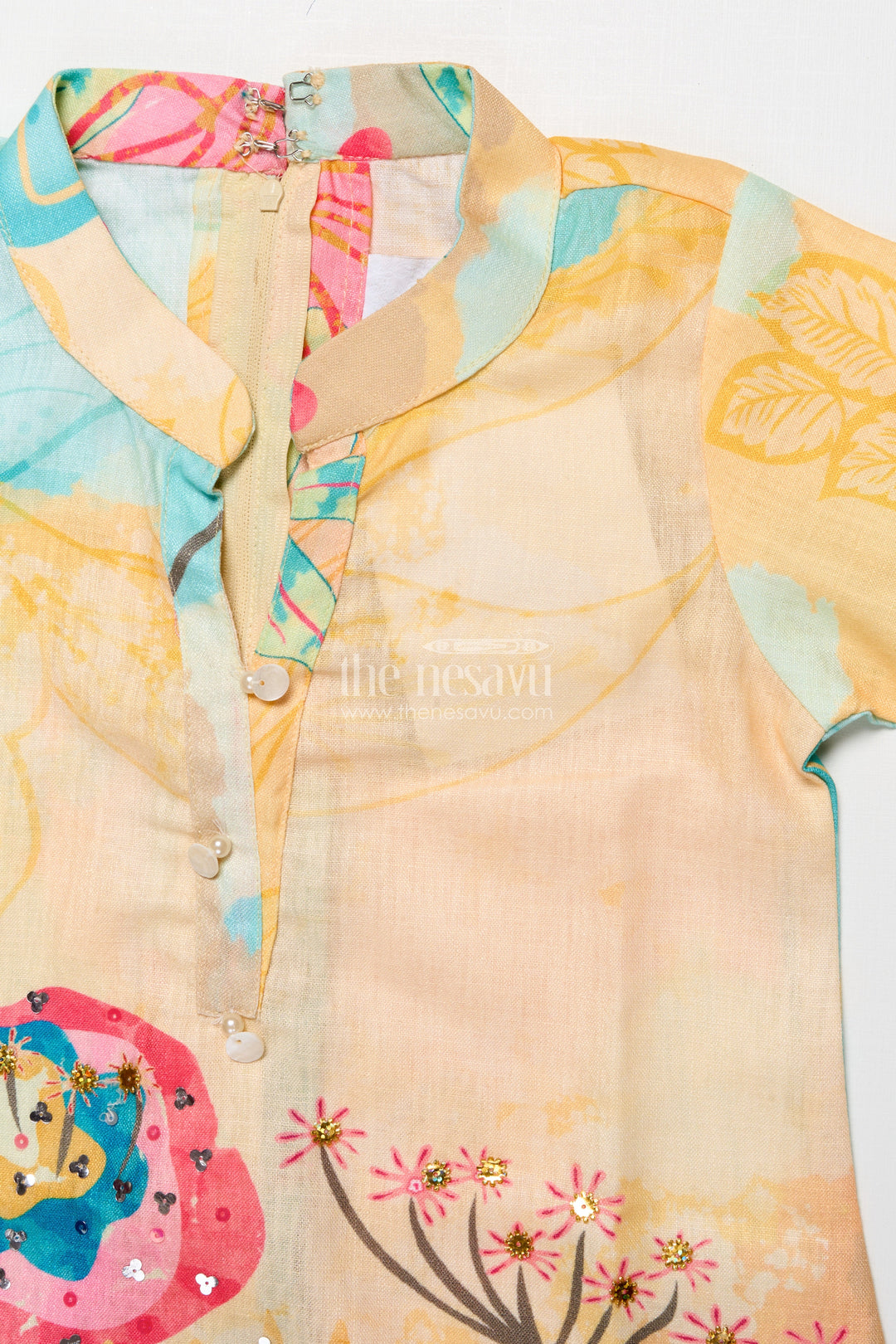 The Nesavu Girls Casual Set Girls Cotton Casual Set for Outings and Everyday Wear Nesavu Nesavu girls cotton casual set digital prints everyday outings school ethnic wear