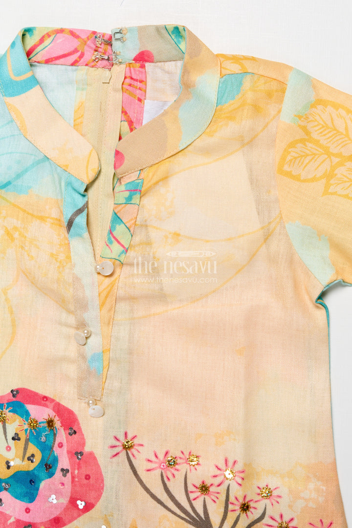 The Nesavu Girls Casual Set Girls Cotton Casual Set for Outings and Everyday Wear Nesavu Nesavu girls cotton casual set digital prints everyday outings school ethnic wear