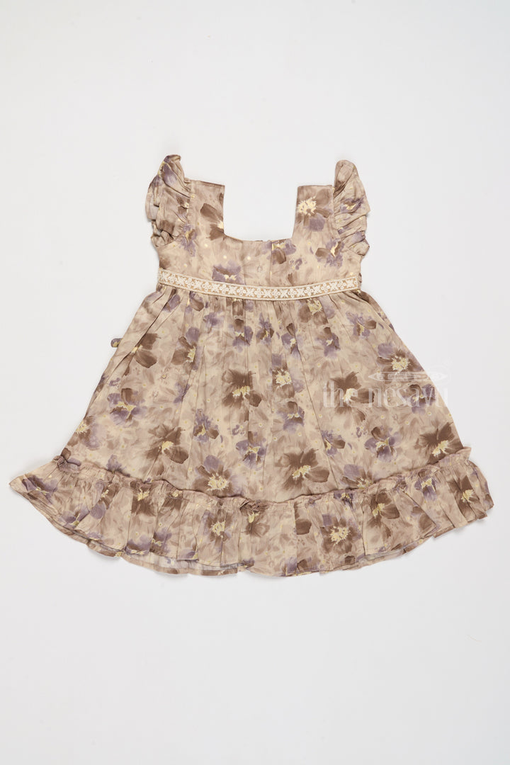 The Nesavu Girls Cotton Frock Girls Cotton Casual Summer Dress with Floral Prints and Ruffled Hem Nesavu Girls Cotton Casual Summer Dress Floral Prints Ruffled Hem | The Nesavu
