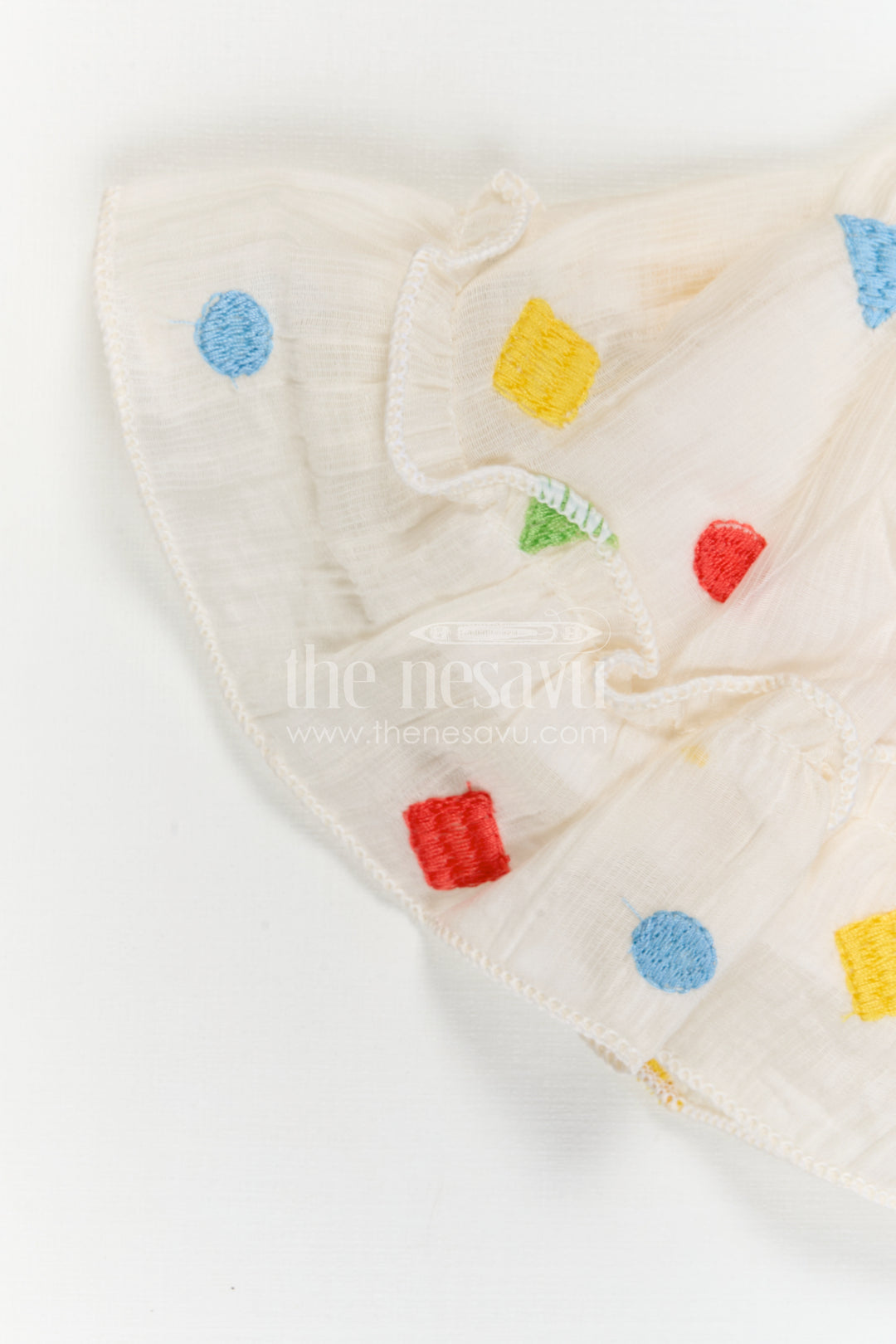 The Nesavu Baby Cotton Frocks Girls Cotton Co Ord for Daily Wear and Playtime Nesavu Nesavu Baby Girl Cotton Frock For Daily Wear With Thread Embroidery Sleeveless Multicolor Design