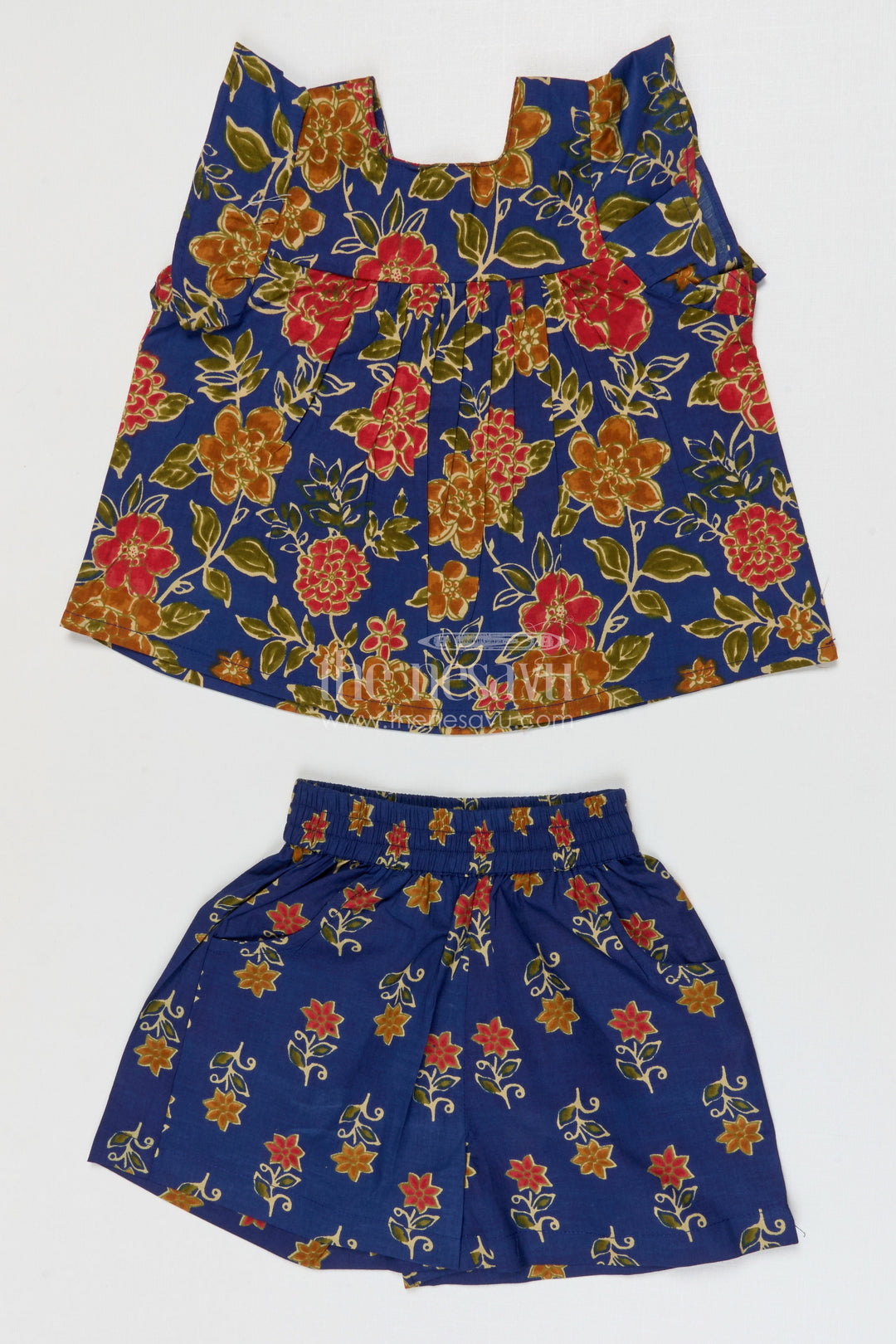 The Nesavu Girls Co-Ord Sets Girls Cotton Co Ord Set for Casual Wear Nesavu 16 (1Y) / Purple / Cotton GCS014B-16 Nesavu Girls Cotton Co Ord Set With Digital Print For Summer Outings Casual Wear And Daily Comfort