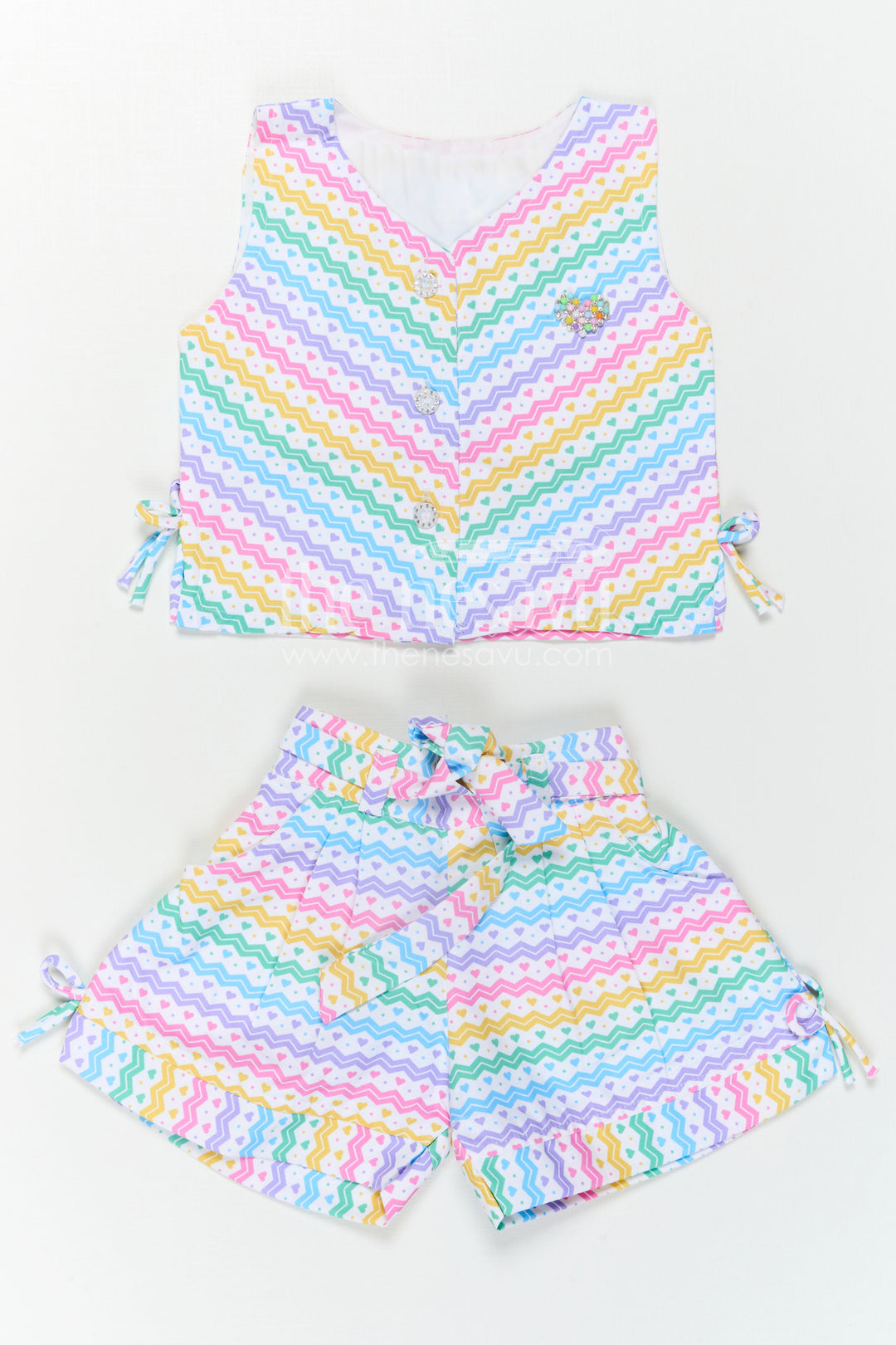 The Nesavu Girls Casual Set Girls Cotton Co Ord Set for Outings and Everyday Comfort Wear Nesavu Nesavu Girls Cotton Co Ord Set For Outings And Everyday Wear With Digital Print Comfortable Summer Outfit