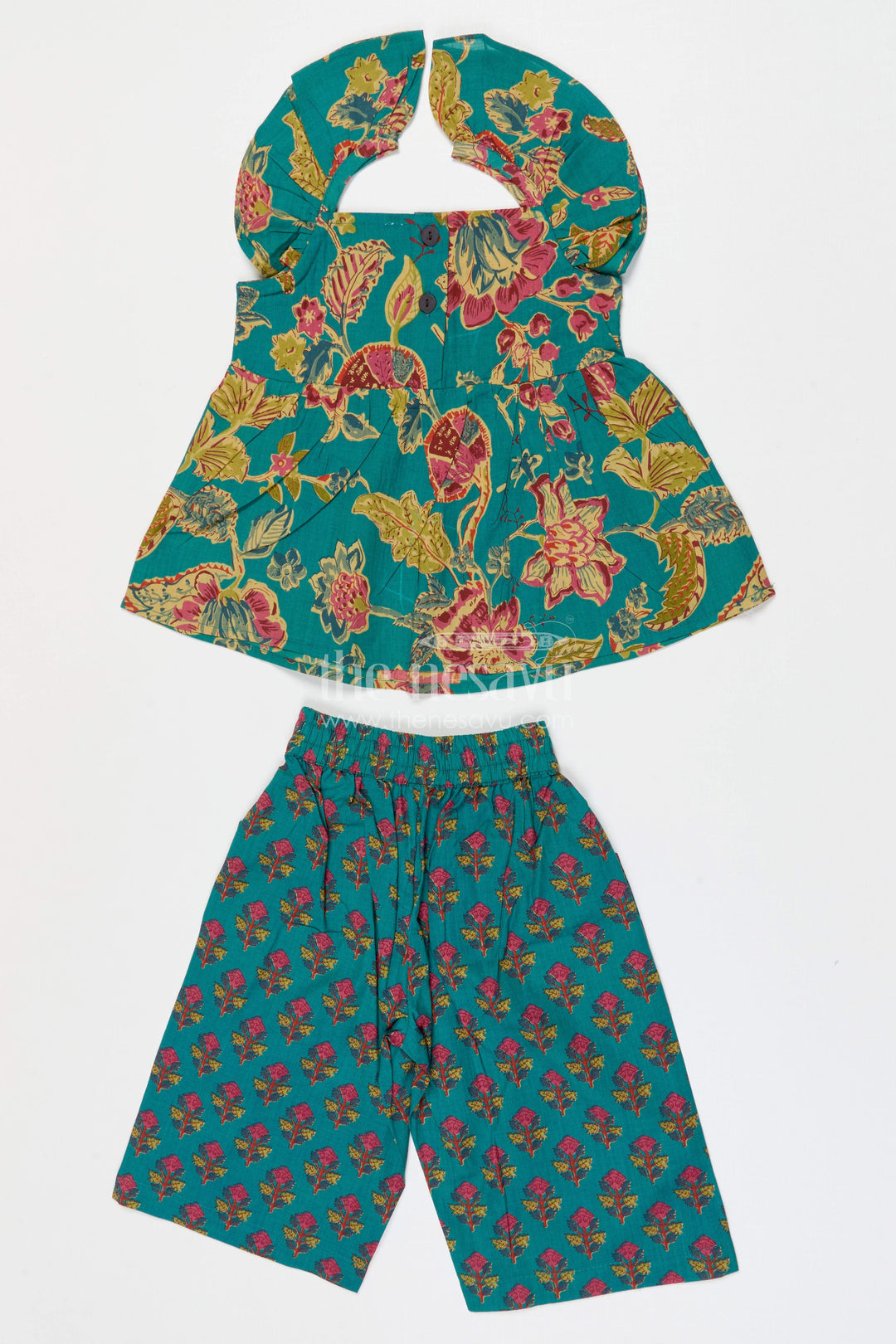 The Nesavu Girls Co-Ord Sets Girls Cotton Co Ord Set for Summer Nesavu Nesavu Girls Cotton Co Ord Set With Digital Print For Summer Outings And Everyday Casual Wear