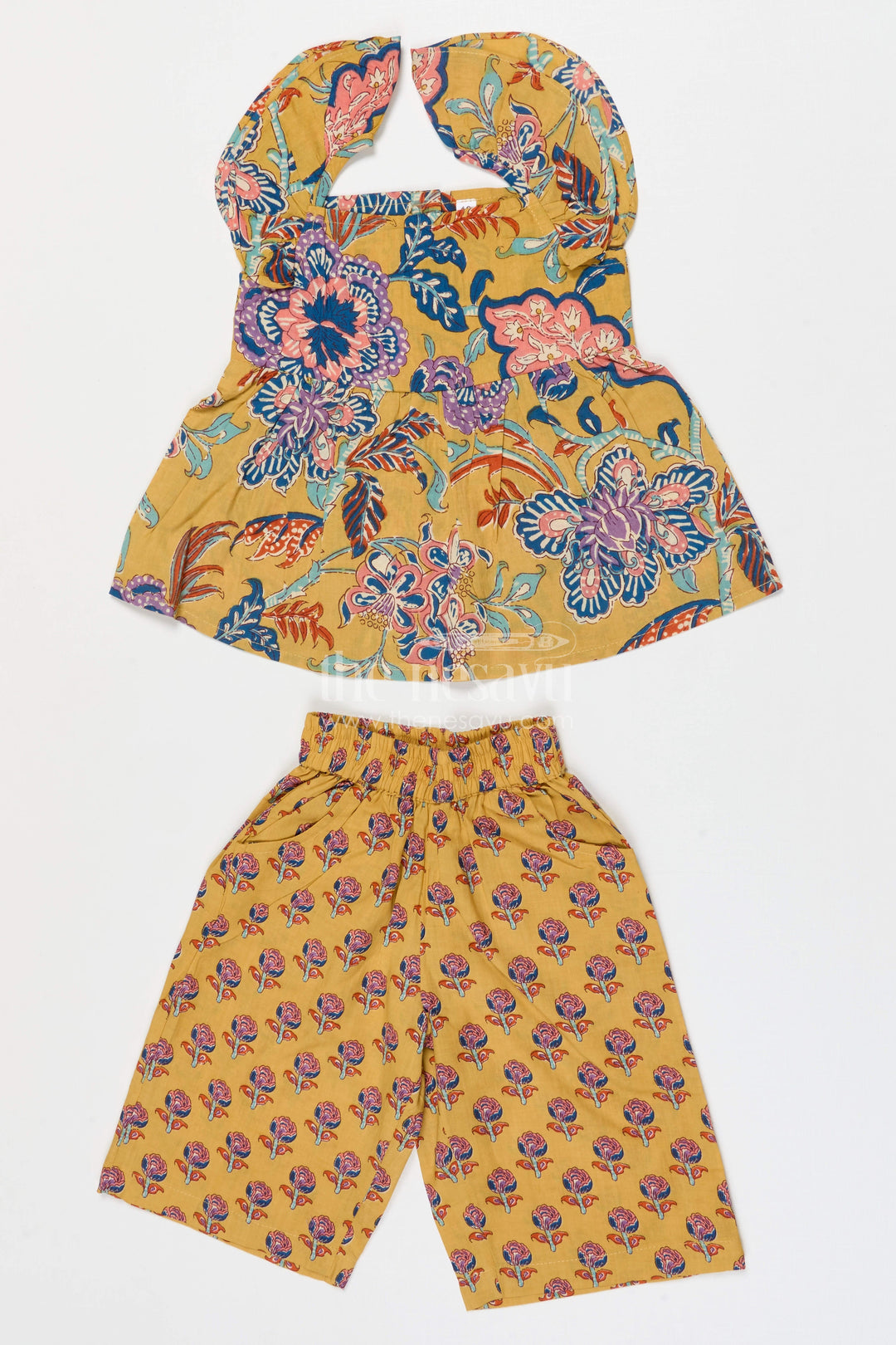 The Nesavu Girls Co-Ord Sets Girls Cotton Co Ord Set for Summer Outings and Casual Wear Nesavu Nesavu Girls Cotton Co Ord Set With Digital Print For Summer Outings And Casual Wear