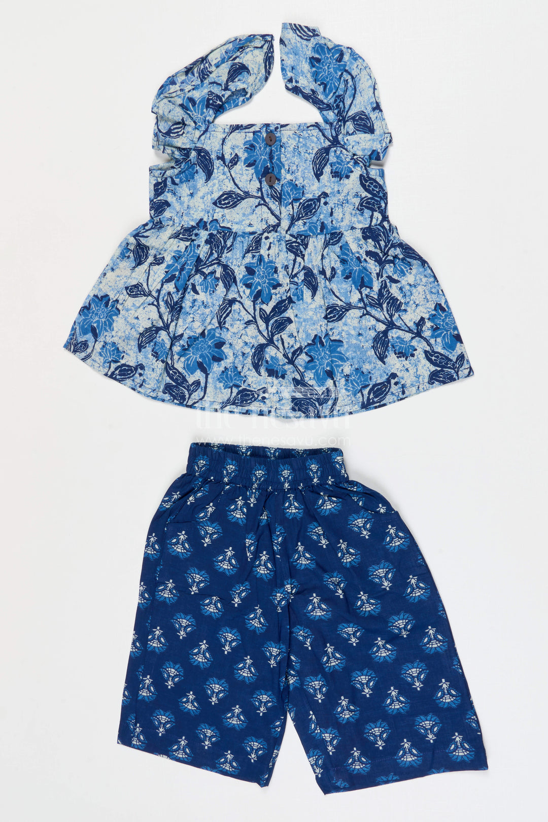 The Nesavu Girls Co-Ord Sets Girls Cotton Co Ord Set for Summer Outings Nesavu Nesavu Girls Cotton Co Ord Set With Digital Print For Summer Outings Travel And Casual Wear